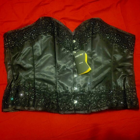 CorsetStory Black Satin Couture Corset - Picture 1 of 4